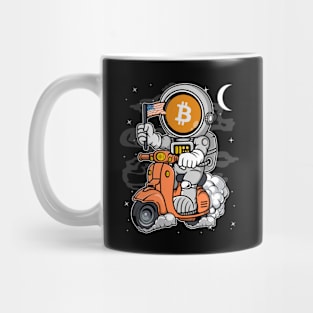 Astronaut Scooter Bitcoin BTC Coin To The Moon Crypto Token Cryptocurrency Blockchain Wallet Birthday Gift For Men Women Kids Mug